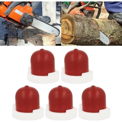 5 Pcs Red Color Primer Bulb Lawn Mower Chainsaw Replacement Carburetors Oil Primer Bulb Pump Cup for Chainsaw H3CF