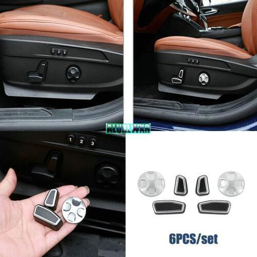 ABS Chrome Seat Adjustment Button Cover Trim for Alfa Romeo Giulia Stelvio 2017 2018 Car Accessories Car-styling 6PCS