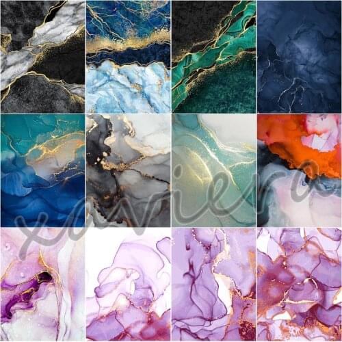 Xaviera Diy 5D Diamond Painting Luxury Abstract Golden Fluid Pattern Embroidery Full Round Square Drill Rhinestone Cross Stitch