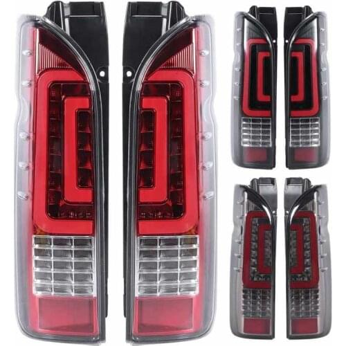Car LED Tail Light Taillight For Toyota Hiace 2005 - 2017 2018 Rear Fog Lamp + Brake Light + Reverse + Dynamic Turn Signal