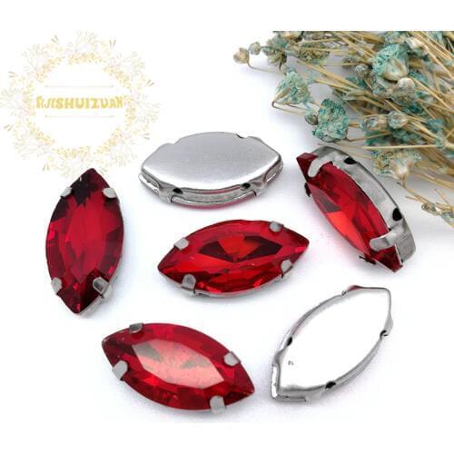 More sizes! Red horse eye crystal glass sewing rhinestone DIY clothes and wedding dress