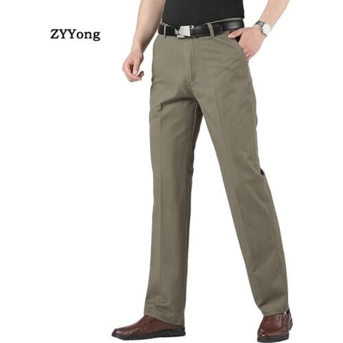 Summer Thin Mens Suit Pants Cotton Stretch Office Business Casual Comfortable Straight Khaki Trousers Pantalones Hombre