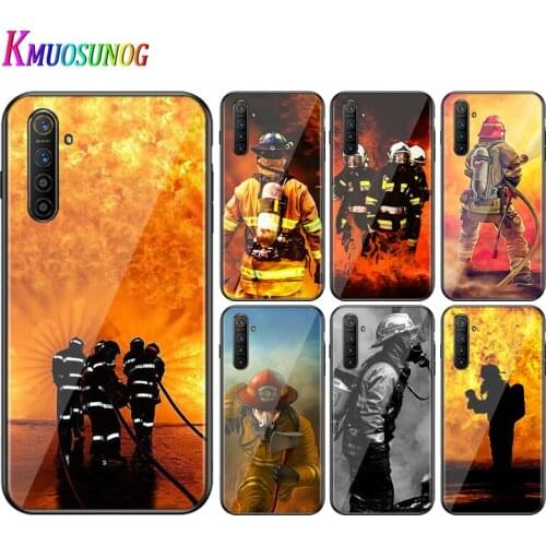 For OPPO A5 A9 2020 F7 Phone Cover Shell FirefighTer Heroes for OPPO Reno 2 Z 2Z 2F 3 4 Pro 5G Bright Black Phone Case