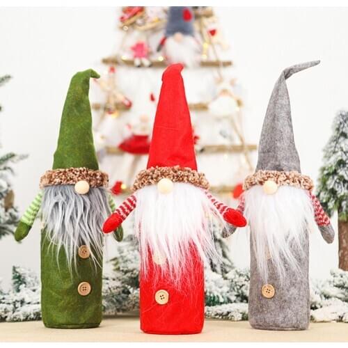 Wine Bottle Cover Xmas Eve Snowman Resuable Christmas Wine Bottle Protector Cover Bag for Christmas Decoration Storaging Wine