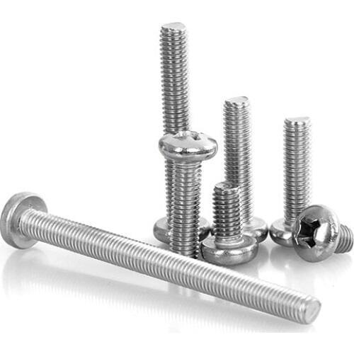 Pan head M1*2 3 4 5 6 8 mm bolt SS304 stainless steel screw nails Electronic consumer phone screw round micro small screw