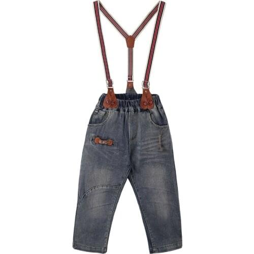 Girls Big Kid Adjustable Strap Spandex Cotton Overalls Long Pants Jeans Trousers Size 2 3 4 5 Years Old Outdoor for Autume