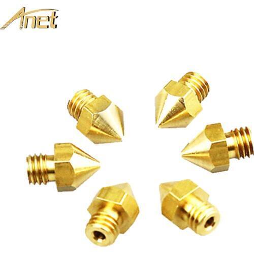 Anet Extruder Nozzle 5PCS 0.2/0.3/0.4/0.5/0.6mm mixed Diameter Print Head For 1.75MM MK8 Extruder Makerbot Ultimaker 3D Printer