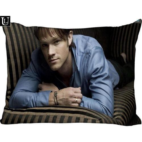 Custom jared padalecki Rectangle Pillow Cover Size 45x35cm (one side) Print Custom Zipper Polyester Cotton Pillowcase more size