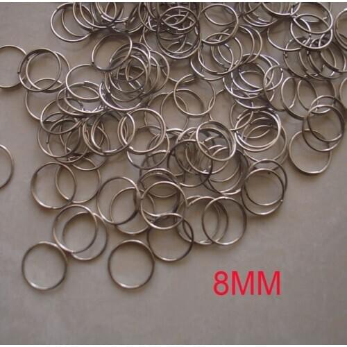 1000pcs/lot , 8mm Crystal Prism Connectors Stainless Steel Rings , Free Shipping,Chromium Color