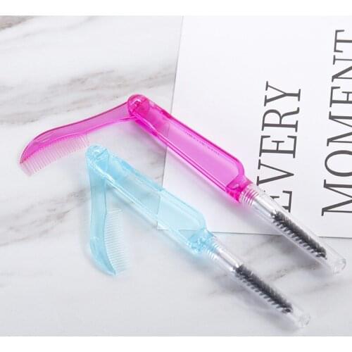 Fashion Double Head Foldable Eyebrow Eyelashes Hair Eye Brow Extension Brush Metal Comb Eyelashes Comb Cosmetic Makeup Tools
