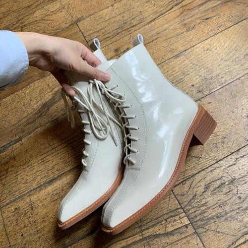 Fashion Tight High Boots Boots Side Zipper Genuine Leather Shoes Woman Fur Winter Newest Party Office Ankle Boots