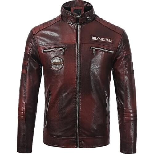 Mens Flight Jacket Fleece Faux PU Leather Jacket Men Black khaki Coat Winter Motor & Biker Jacket Male Plus Size L XL XXL XXXL