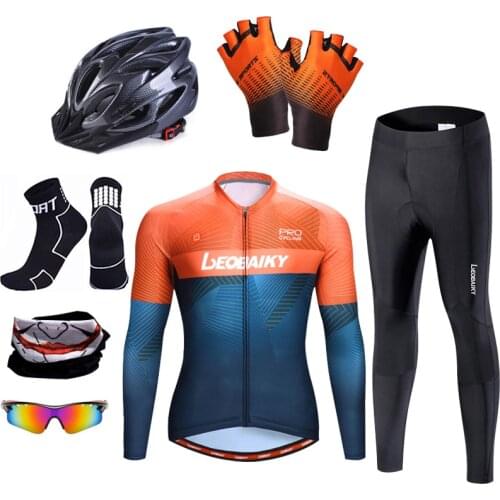 Pro Team Cycling Clothing Men Summer Long Sleeve Bicycle Jersey Set Anti-UV Road Bike Uniforme Mtb Wear Riding Suit Quick-Dry