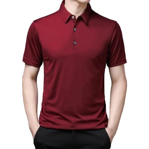 Men Shirt Solid Color Short Sleeve Summer Lapel Buttons Top for Dating