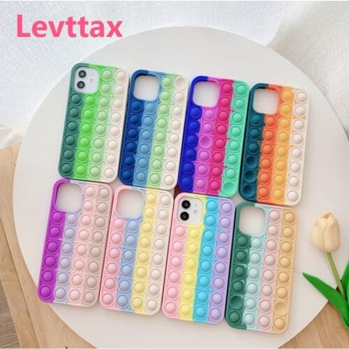 3D Pop Relieve Stress Squeeze Push Bubble Soft Back Cover For iPhone XR XSMAX SE20 Case for iphone 11 12 7 Pro Max Mini X XS
