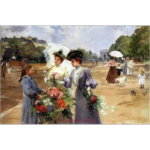 Needlework for Embroidery DIY French DMC High Quality - Counted Cross Stitch Kits 14 ct Oil painting - Boulogne Avenue