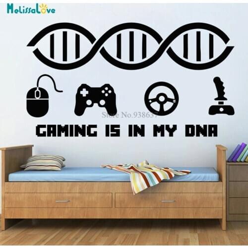 Gaming Is My DNA Quote Decal Gamer Lover Baby Room Nursery Decor Dad Life Removable Vinyl Wall Sticker Mural Waterproof BB985