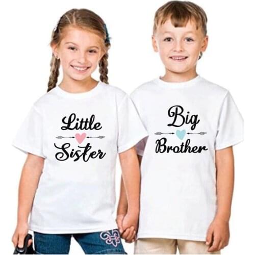 Sisters Matching Outfits Big Brother Little Brother Set Sibling Tee Shirt Big Middle Little Sister Clothing Baby Girl Boy Body