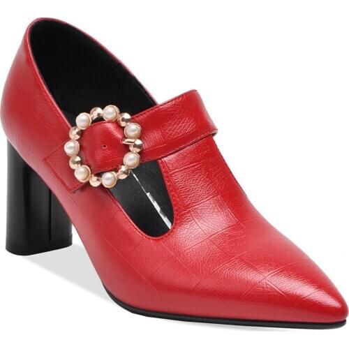 Autumn fashion pointed shoes early 2019 new thick with high with a single shoe size code 33-4300