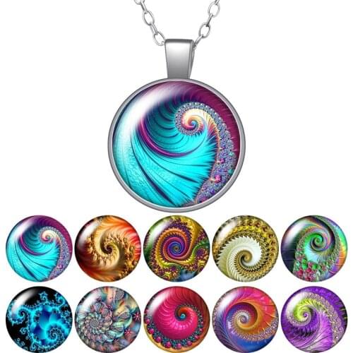 Beauty Rotating Magic Patterns Photo Silver color/Bronze Pendant Necklace 25mm Glass Cabochon Woman Girls Jewelry Birthday Gift