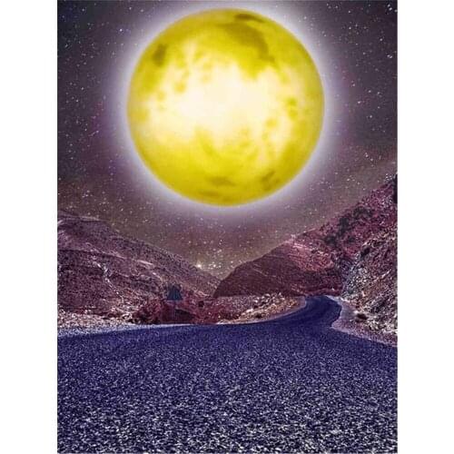 Landscape Moon Printed Fabric 11CT Cross Stitch Complete Kit DIY Embroidery DMC Threads Craft Painting Hobby Design