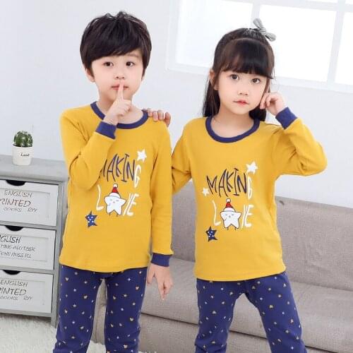 TUONXYE Boys Girls Pajamas Set Children Stars Cotton Kids Long Sleeve Pijama Baby Sleepwear Clothing