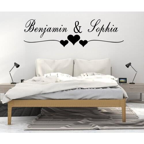 Custom Name Lovers Wall Sticker For Bedroom Decor Living Room Decoration Vinyl Stickers Wallpaper Wall Decals Decor Mural