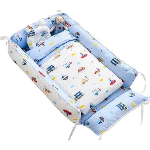 Portable Baby Sleeping Nest with Quilt Infant Cradle Newborn Bassinet with Removable Cover Toddler Nest baby nursery crib