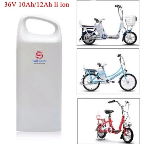 Portable waterproof 36V 10AH 12AH li ion battery lithium ion 18650 BMS for 350w ebike scooter bicycle + 2A charger