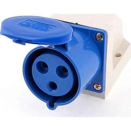ZZ-123 AC220-250V 32A 2P+E 3 Pin Plug Wirable Wall Mounting Industrial Socket