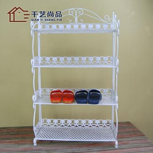The simple four layer multilayer iron shoe storage rack rack sandals slippers creative shoes high-heeled shoes