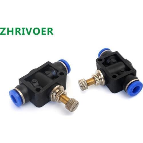 Air Flow Speed Control Valve Tube Water Hose Pneumatic Push In Fittings Throttle Valve SA 4-12mm