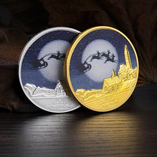 Merry Christmas Gold Coin Commemorative Coin Santa Claus Medal Coins Collectibles Collectibles Gifts Home Decoration