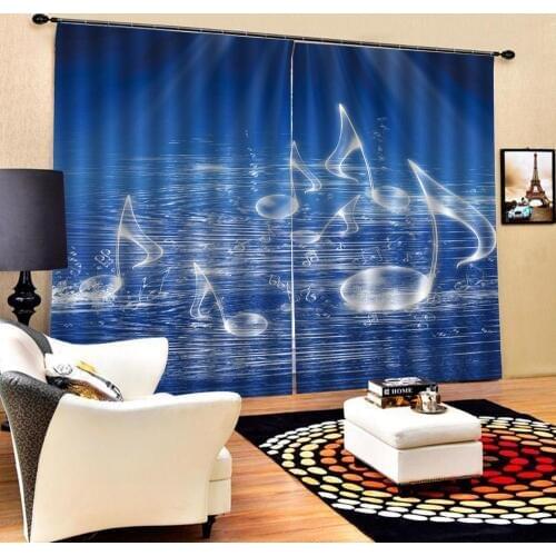 Blue blackout curtains Customized size Luxury Blackout 3D Window Curtains For Living Room Solid color curtain