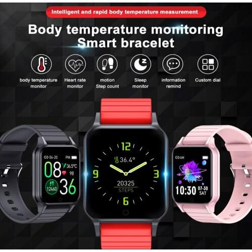 T96 Smart Watch Body Temperature Heart Rate Blood Pressure Fitness Tracker Bluetooth Smart Bracelet For Android IOS