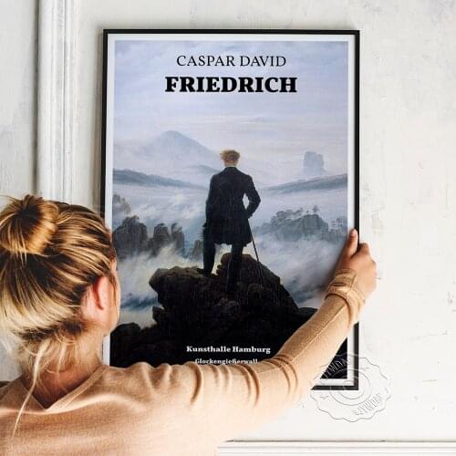 Caspar David Friedrich Exhibition Poster, David Friedrich Wanderer Above The Sea Of Fog Art Prints, Vintage Art Home Wall Decor