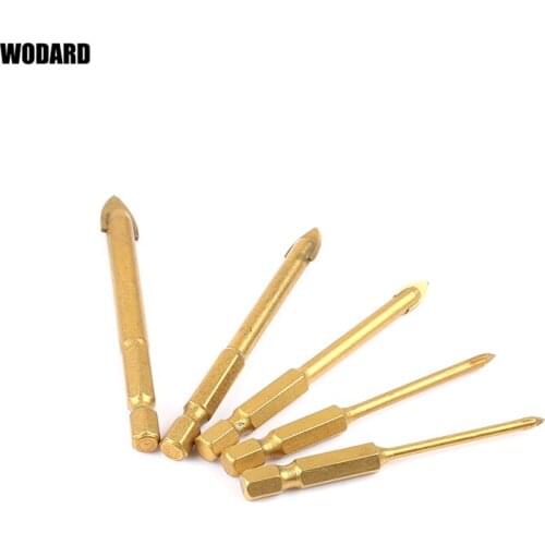 Wodard Hexagonal Tile Drill Bit Glass Ceramic Concrete Hole Opener Alloy Triangle Drill Size 3/4/5/6/8/10/12 /14/16 MM