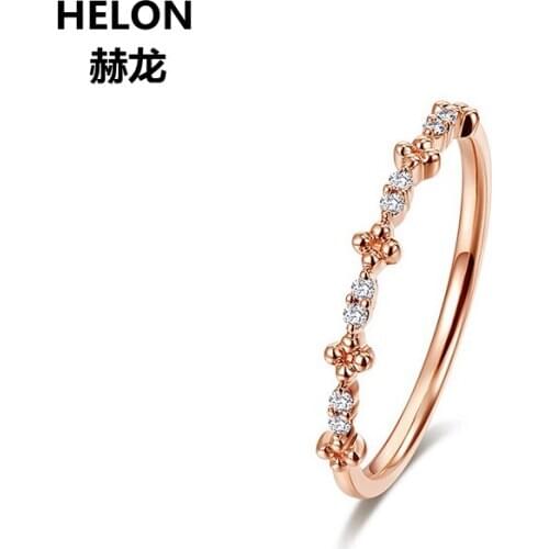 Solid 14k Rose Gold Women Natural Diamonds Engagement Wedding Ring Party Anniversary Band Fine Jewelry