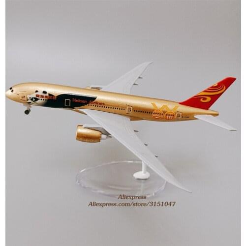 Golden 16cm Alloy Air China Hainan Airlines Boeing B787 KONGFU Panda Airplane Model Plane Model Aircraft Scale Diecast w wheel