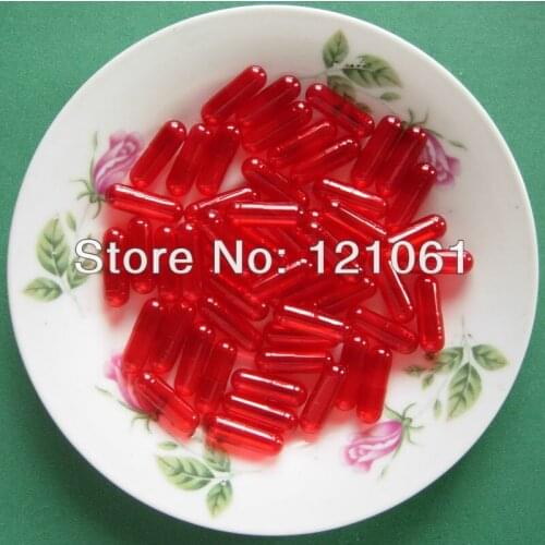 1# 1,000pcs!red translucent-red translucent hard gelatin empty capsules size 1!(joined or seperated capsules available!)