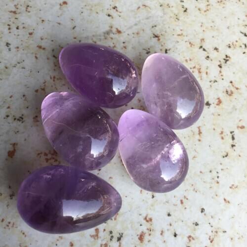 1-2PCS Drop Shipping Natural Amethyst Carved Eggs Chakra Healing Crystal Reiki Crafts Eggs Gift