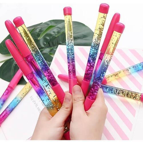 1 Pc Girl Moving Liquid Gel Pen Neutral Pen Creative Student Signature Pen Examination Pen Stationery Supplies Kawaii Pen