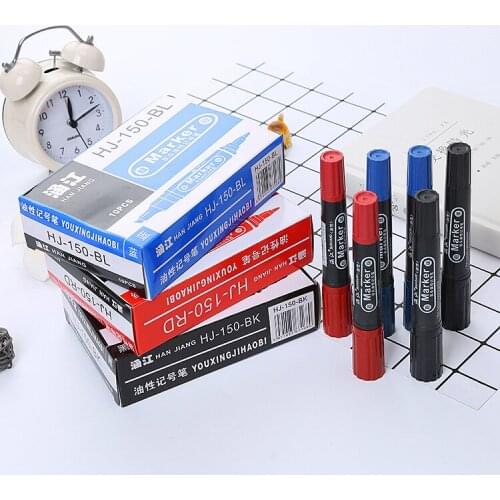 1PC Double-headed Oily Marker Pen Logistics Express Marking Marker Pen Waterproof and Oily Big Head Pen Fabric Marker