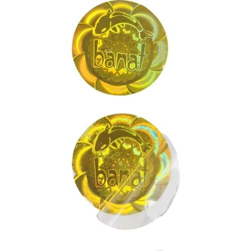 10000pcs Free Shipping Custom Rainbow Tag Holographic Film Hot Stamping Hologram Sticker Gold Holographic Vinyl Seal Labels