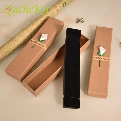 12/24Pcs Rectangle Kraft Paper Jewelry Gift Packaging Box With Sponge Ring Necklace Bracelet Display Gift Box Holder Organizer