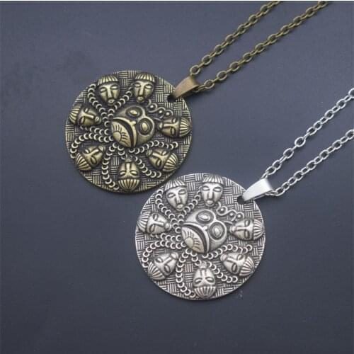 12pcs Om Yoga Buddhism Pendant Ogma Medallion Necklace Lucky Amulet For Men Women