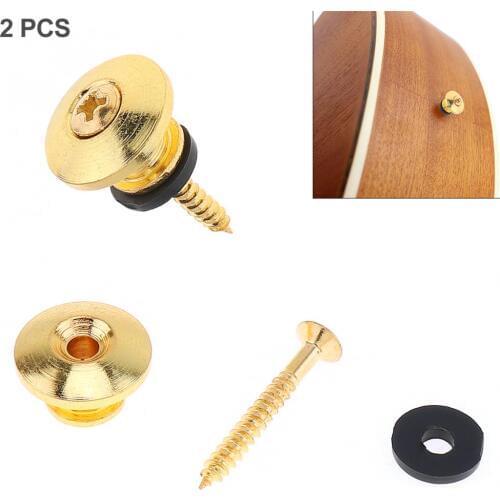 2PCS Metal Material Guitar Electric Guitar Suspender Buckle Electric Guitar Suspender Tail Nail Bass Strap Tail Nail