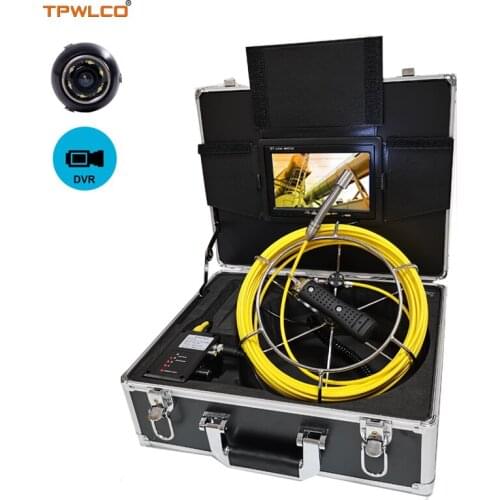 20-50m Cable 7inch Monitor Pipeline Video Inspection Camera System With DVR Waterproof Industrial Camera 17mm Len