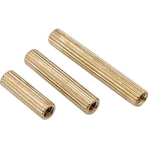 200-1000pc M2 Round Brass knurl Female To Female Standoff Stud Board Metric Thread Pillar PCB Motherboard Spacer Hollow Bolt Nut