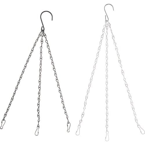 3 Point Garden Basket Iron Hanging Chains Flower Planter Pots Holder Replacement HX6D